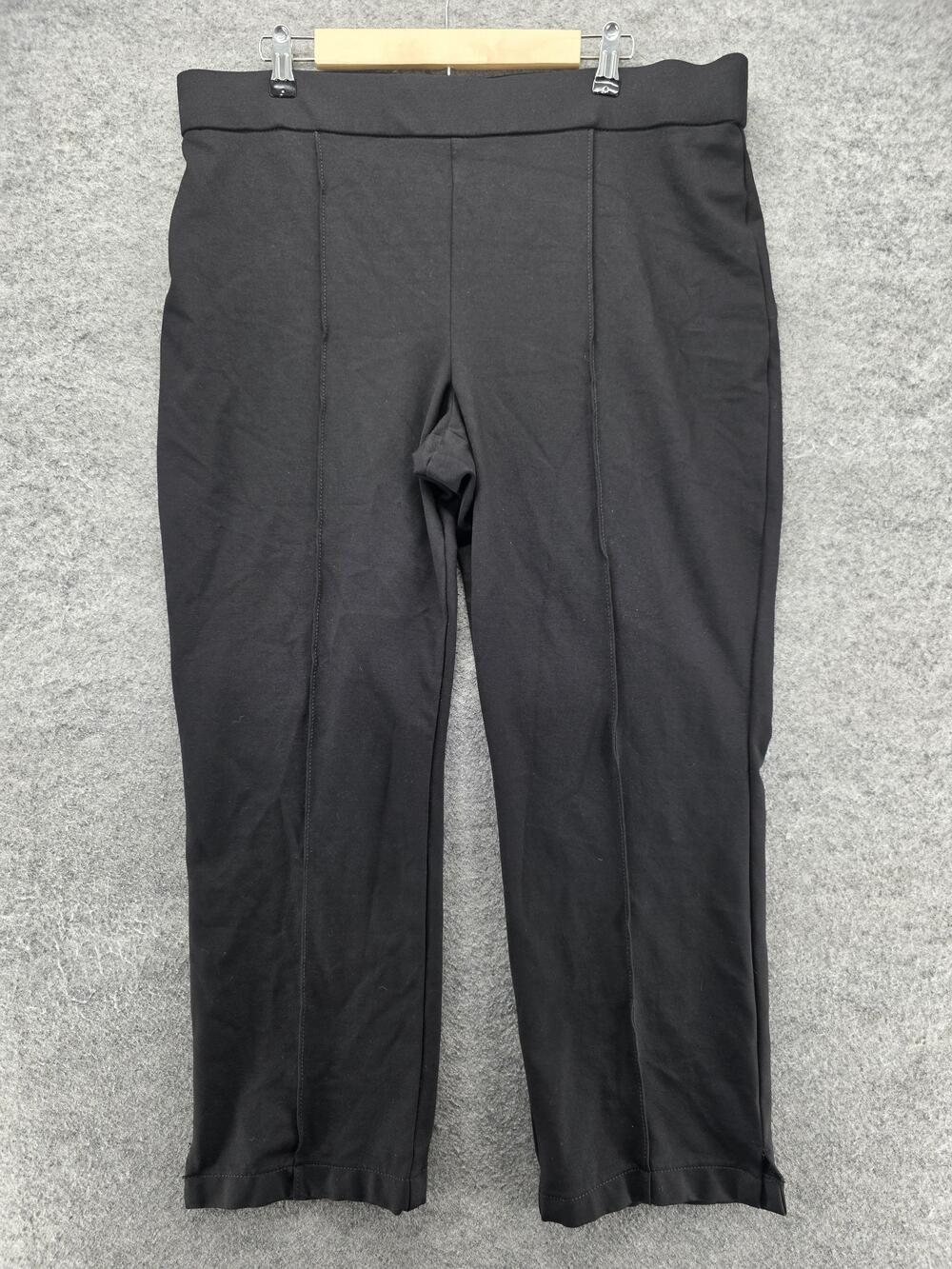 Christian Siriano Pants Womens XXL Black Ankle Straight Ponte Pull On 27.5 In